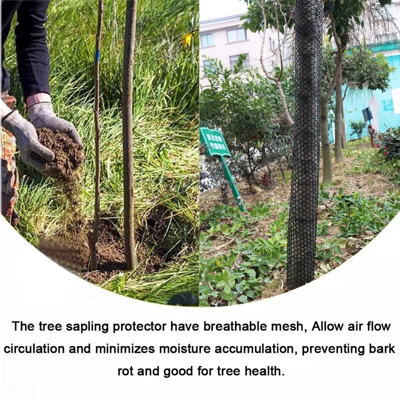 Yowlieu Mesh Tree Trunk Protectors, 10 Pack 40 Inches Tree Bark Protector Guard with Zip Ties Protect Tree from Deer Mowers Trimmers Rodents - Image 5